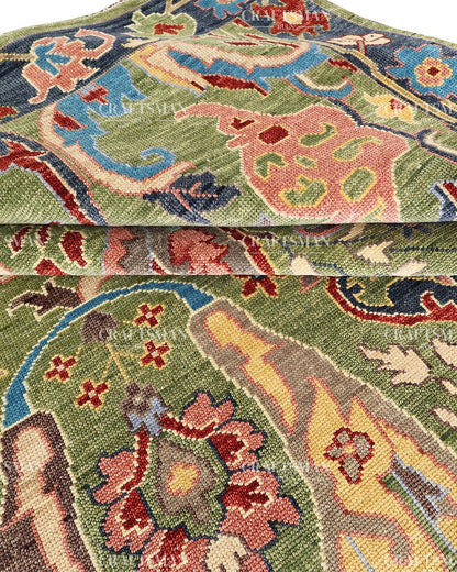 Carmina Wool Hand-Knotted Oushak-Inspired Rug