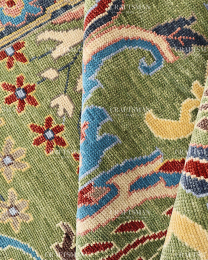 Carmina Wool Hand-Knotted Oushak-Inspired Rug