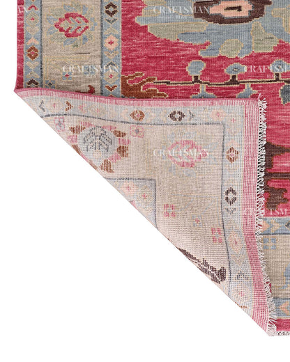 Zeyra Wool Hand-Knotted Oushak-Inspired Rug