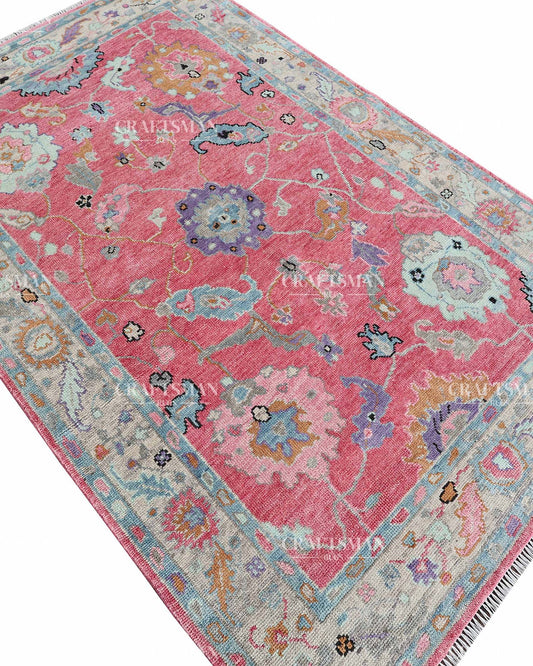 Auraya Wool Hand-Knotted Oushak-Inspired Rug