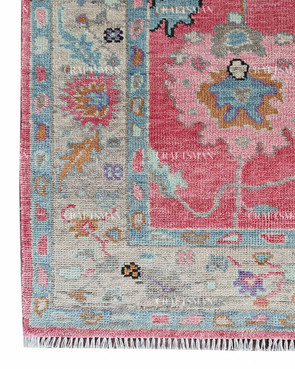 Auraya Wool Hand-Knotted Oushak-Inspired Rug