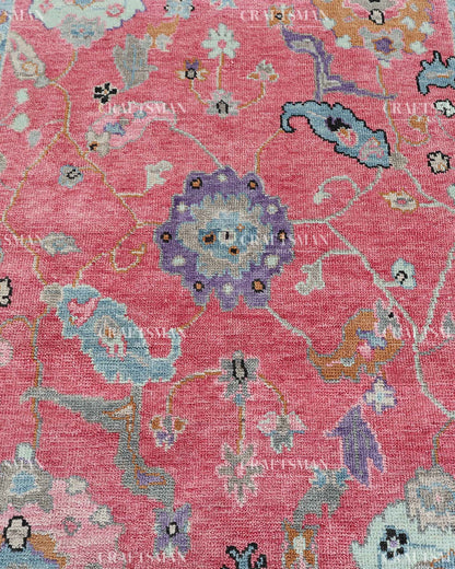 Auraya Wool Hand-Knotted Oushak-Inspired Rug