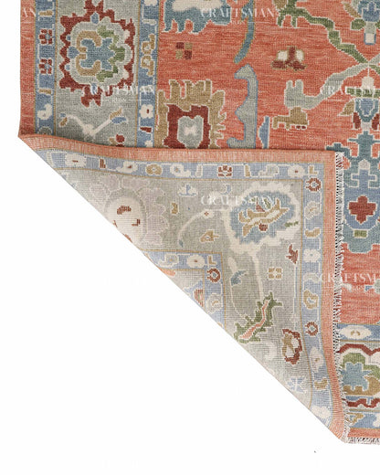 Zephra Wool Hand-Knotted Oushak-Inspired Rug