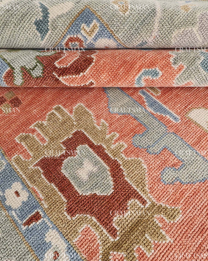 Zephra Wool Hand-Knotted Oushak-Inspired Rug