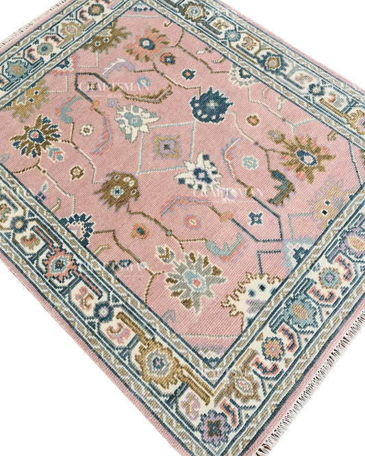 Lyrahn Wool Hand-Knotted Oushak-Inspired Rug