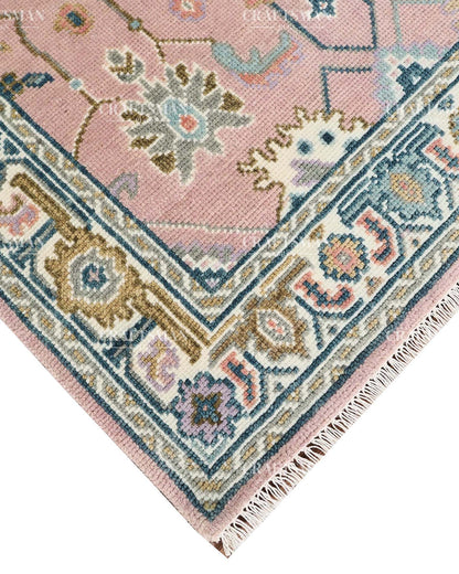 Lyrahn Wool Hand-Knotted Oushak-Inspired Rug