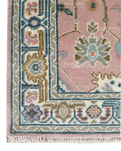 Lyrahn Wool Hand-Knotted Oushak-Inspired Rug
