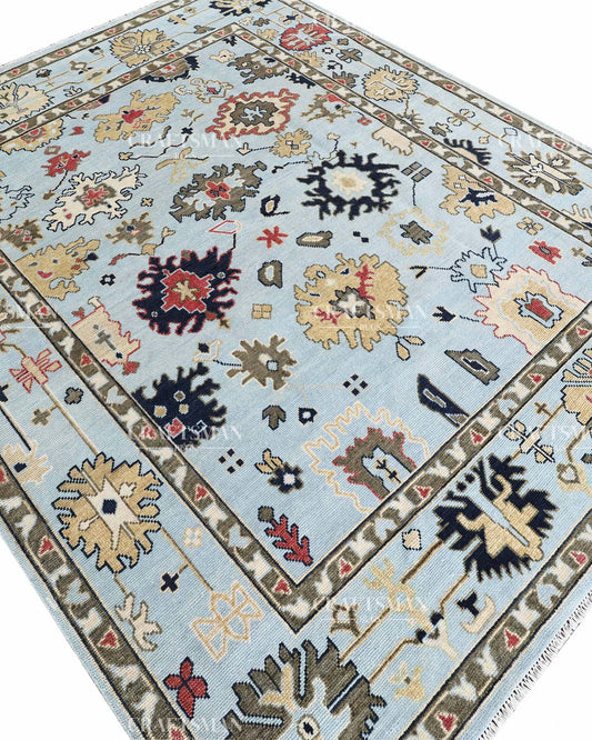 Oraya Wool Hand-Knotted Oushak-Inspired Rug