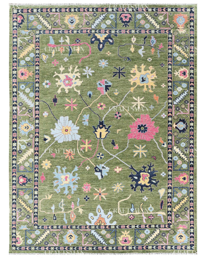 Lioren Wool Hand-Knotted Oushak-Inspired Rug