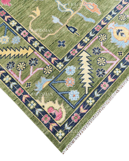 Lioren Wool Hand-Knotted Oushak-Inspired Rug