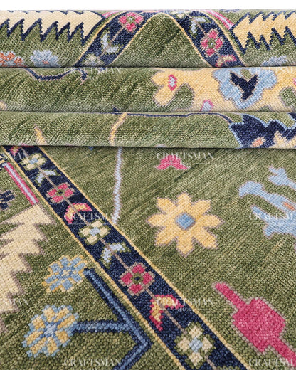 Lioren Wool Hand-Knotted Oushak-Inspired Rug