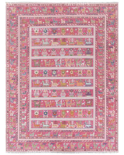 Drevan Wool Hand-Knotted Oushak-Inspired Rug