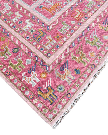 Drevan Wool Hand-Knotted Oushak-Inspired Rug
