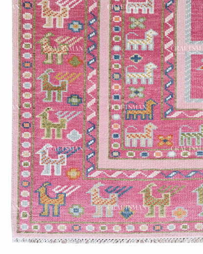 Drevan Wool Hand-Knotted Oushak-Inspired Rug