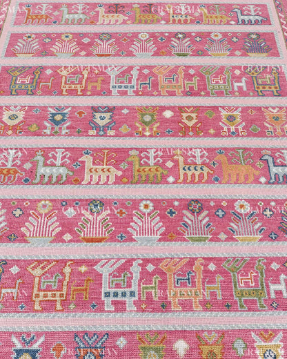 Drevan Wool Hand-Knotted Oushak-Inspired Rug
