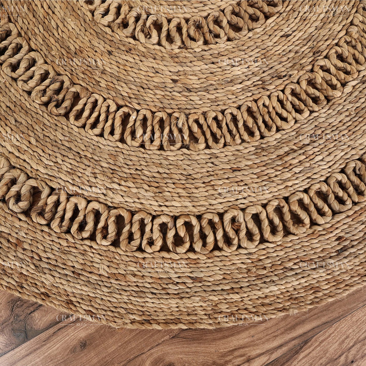 Lunawave Round Jute Hand-Woven Natural Rug – Braided Boho Farmhouse Circle Area Carpet for Living Room Bedroom Entryway