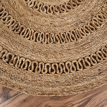 Lunawave Round Jute Hand-Woven Natural Rug – Braided Boho Farmhouse Circle Area Carpet for Living Room Bedroom Entryway
