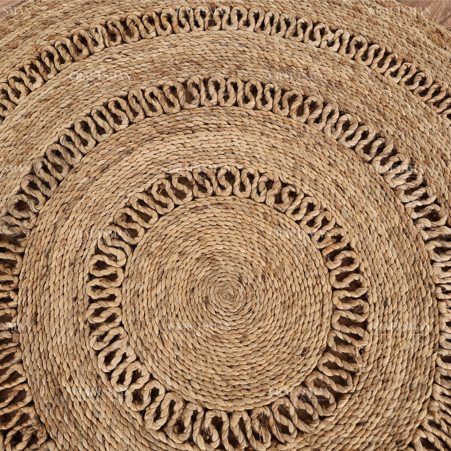 Lunawave Round Jute Hand-Woven Natural Rug – Braided Boho Farmhouse Circle Area Carpet for Living Room Bedroom Entryway