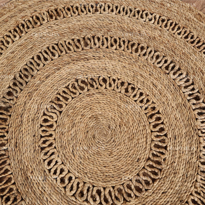 Lunawave Round Jute Hand-Woven Natural Rug – Braided Boho Farmhouse Circle Area Carpet for Living Room Bedroom Entryway
