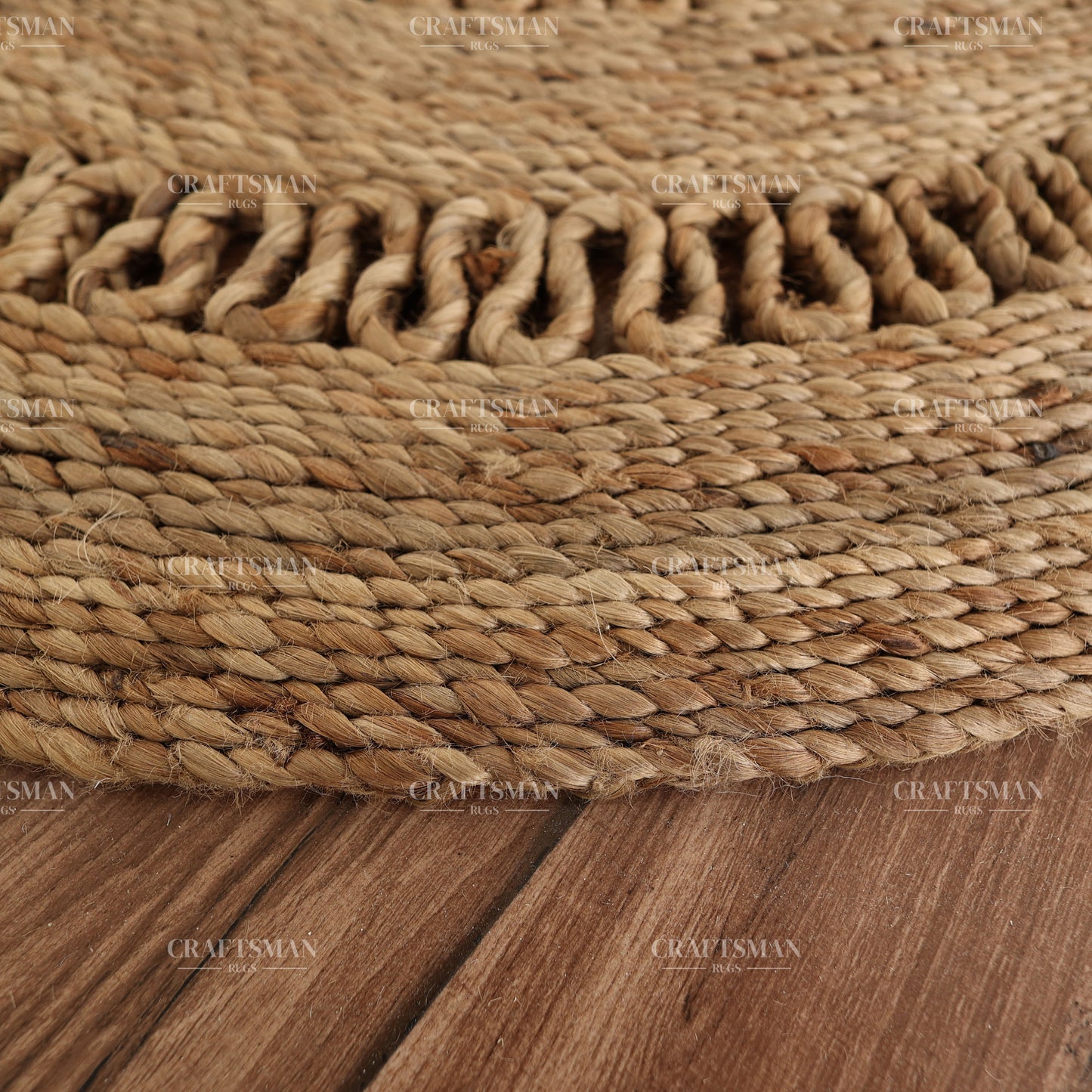 Lunawave Round Jute Hand-Woven Natural Rug – Braided Boho Farmhouse Circle Area Carpet for Living Room Bedroom Entryway