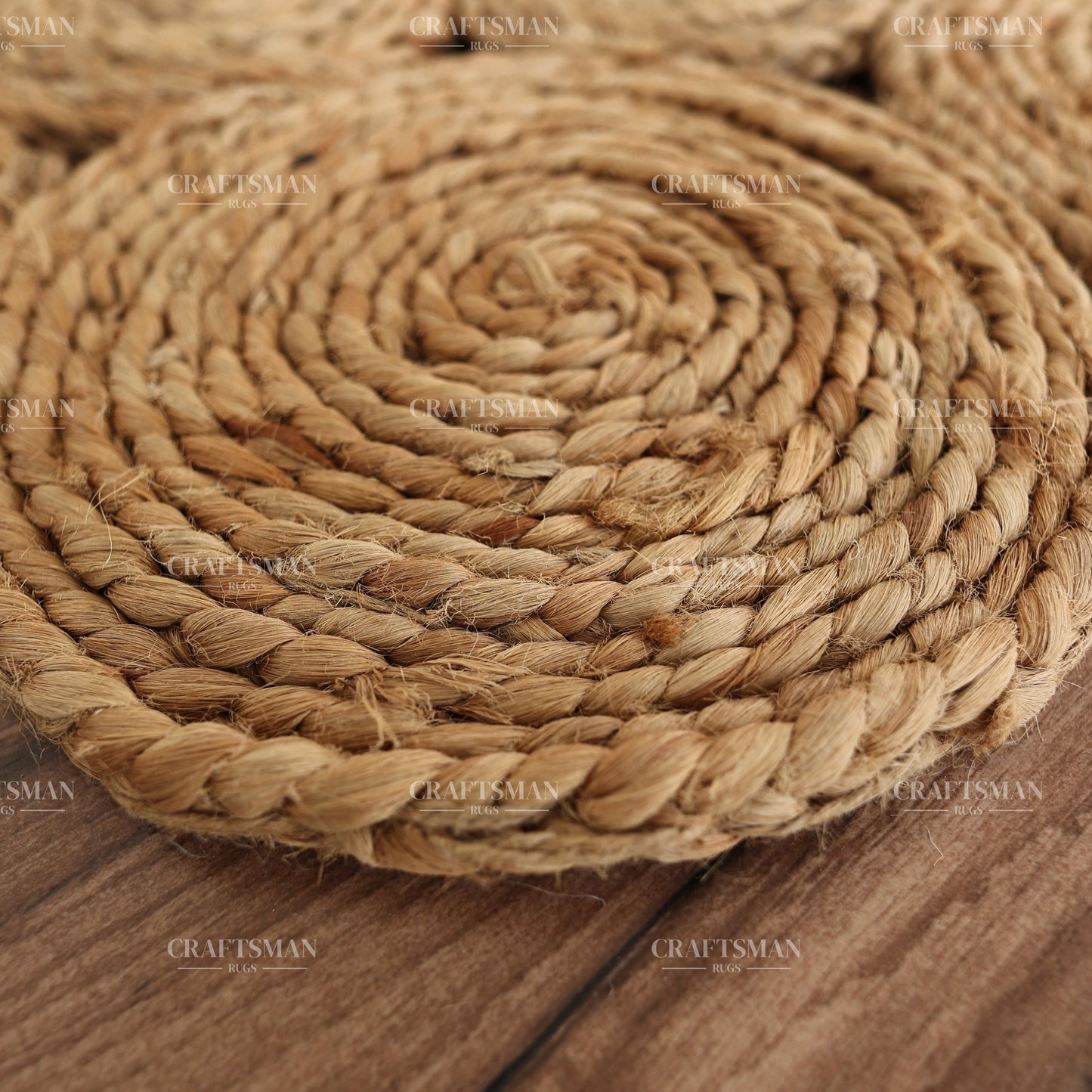Sunburst Round Jute Hand-Woven Natural Rug – Braided Boho Farmhouse Floral Circle Area Carpet for Living Room Bedroom Entryway