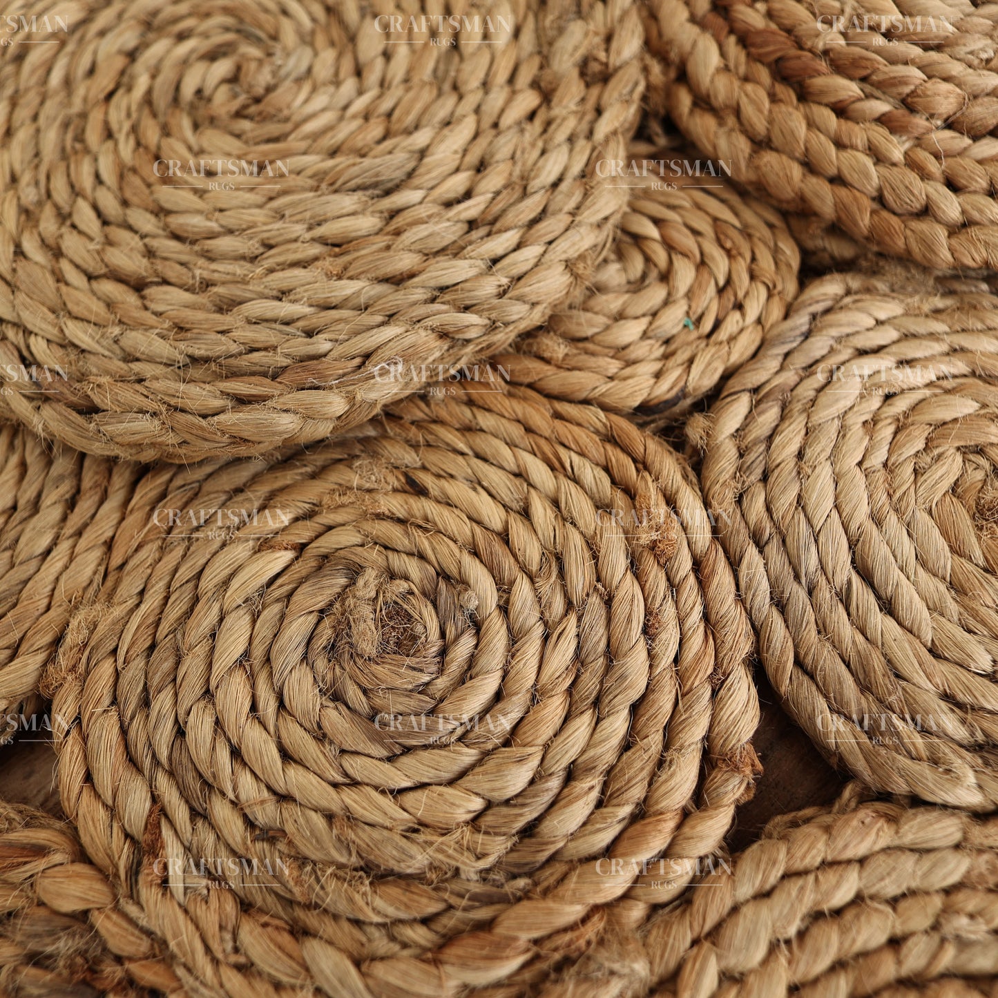 Sunburst Round Jute Hand-Woven Natural Rug – Braided Boho Farmhouse Floral Circle Area Carpet for Living Room Bedroom Entryway