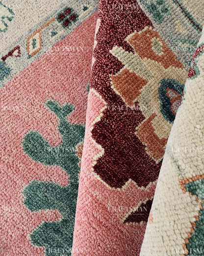 Zahrune Wool Hand-Knotted Oushak-Inspired Rug