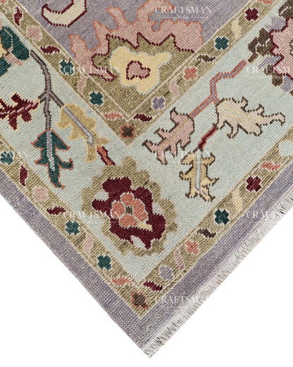 Olyvra Wool Hand-Knotted Oushak-Inspired Rug