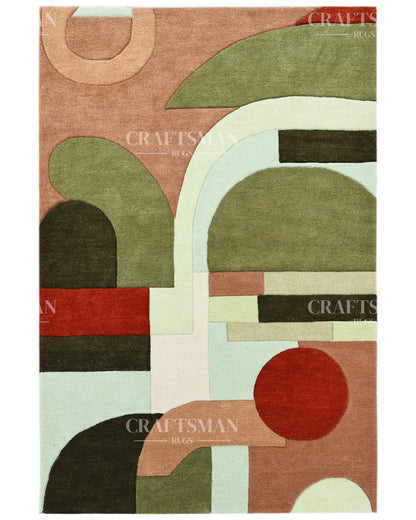 Luxury Hand Tufted Abstract Area Rug – Modern Geometric Wool Carpet for Living Room, Bedroom & Contemporary Home Décor