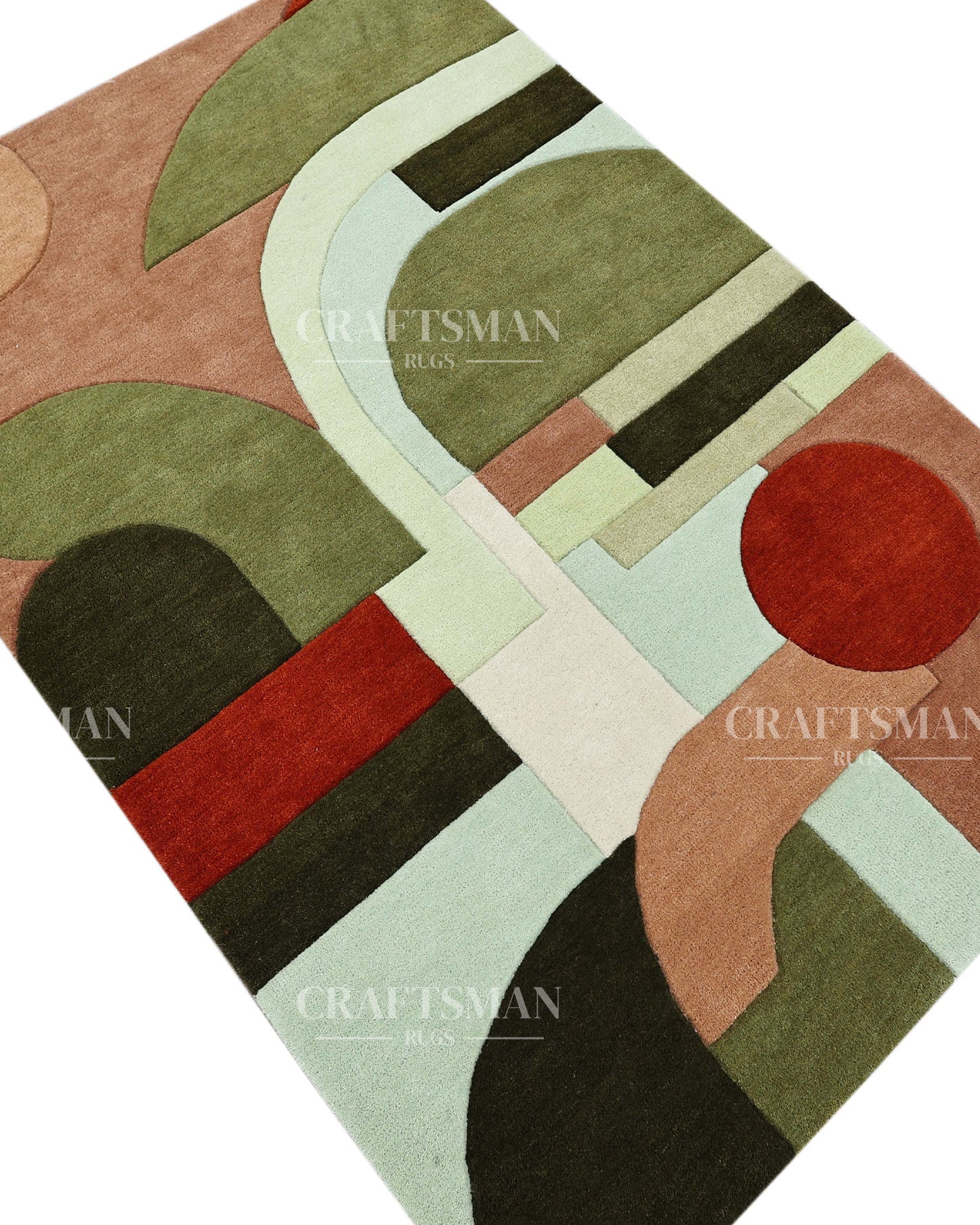 Luxury Hand Tufted Abstract Area Rug – Modern Geometric Wool Carpet for Living Room, Bedroom & Contemporary Home Décor