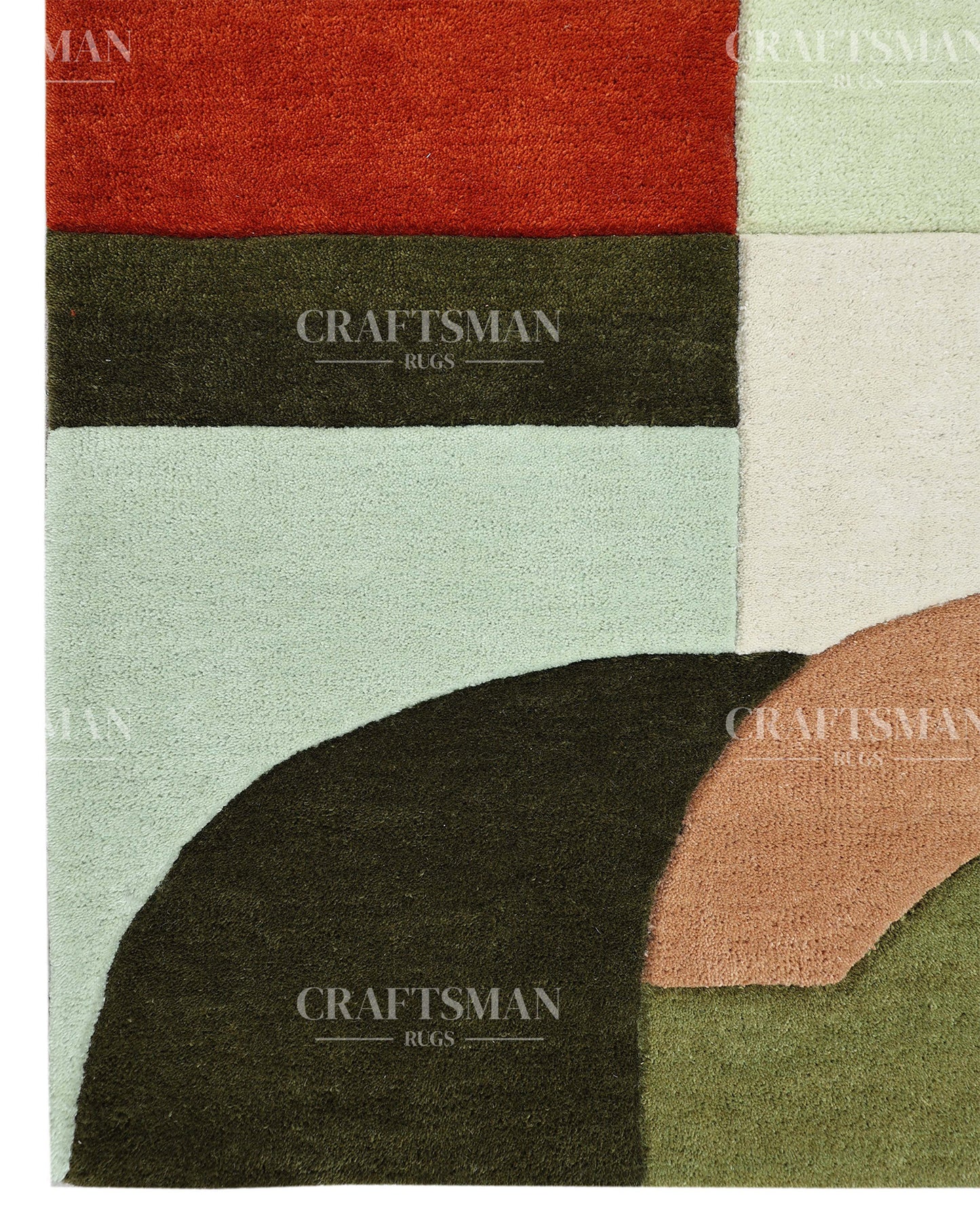 Luxury Hand Tufted Abstract Area Rug – Modern Geometric Wool Carpet for Living Room, Bedroom & Contemporary Home Décor