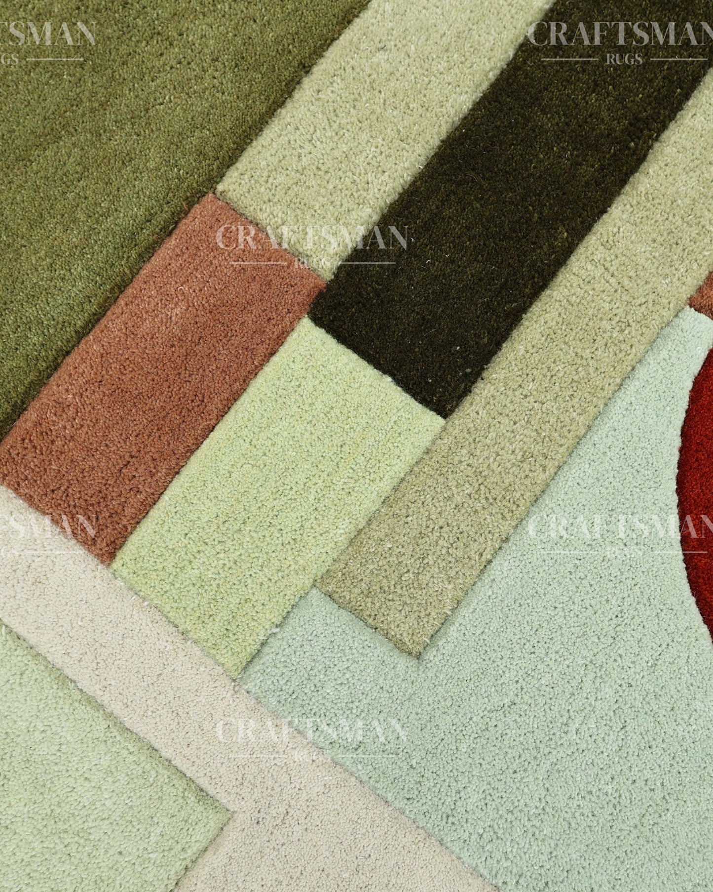 Luxury Hand Tufted Abstract Area Rug – Modern Geometric Wool Carpet for Living Room, Bedroom & Contemporary Home Décor