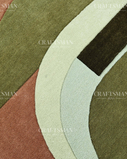 Luxury Hand Tufted Abstract Area Rug – Modern Geometric Wool Carpet for Living Room, Bedroom & Contemporary Home Décor