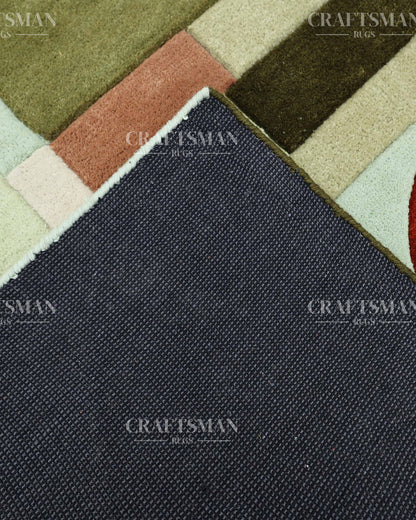Luxury Hand Tufted Abstract Area Rug – Modern Geometric Wool Carpet for Living Room, Bedroom & Contemporary Home Décor