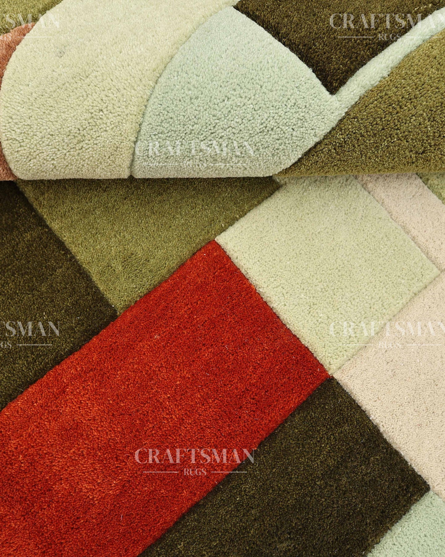 Luxury Hand Tufted Abstract Area Rug – Modern Geometric Wool Carpet for Living Room, Bedroom & Contemporary Home Décor
