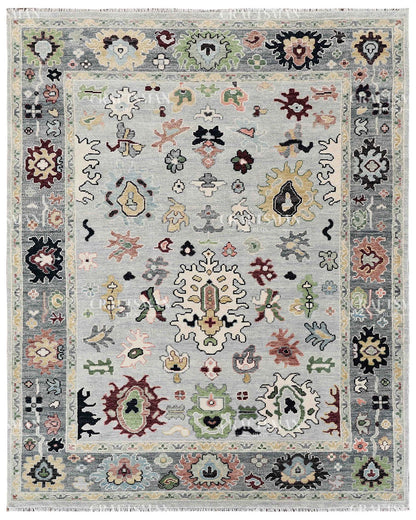 Kyrelith Wool Hand-Knotted Oushak-Inspired Rug