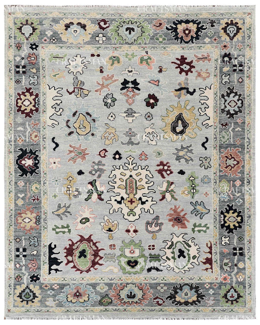Kyrelith Wool Hand-Knotted Oushak-Inspired Rug