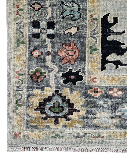 Kyrelith Wool Hand-Knotted Oushak-Inspired Rug
