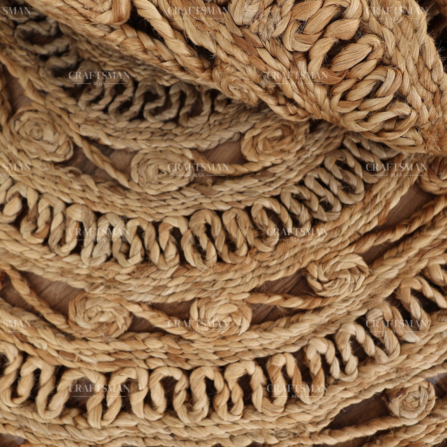 Mandaluxe Round Jute Hand-Woven Natural Rug – Braided Boho Farmhouse Mandala Circle Area Carpet for Living Room Bedroom Entryway