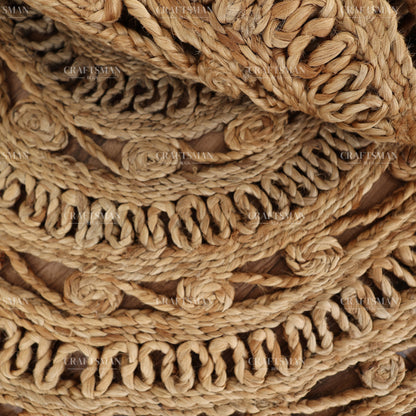 Mandaluxe Round Jute Hand-Woven Natural Rug – Braided Boho Farmhouse Mandala Circle Area Carpet for Living Room Bedroom Entryway
