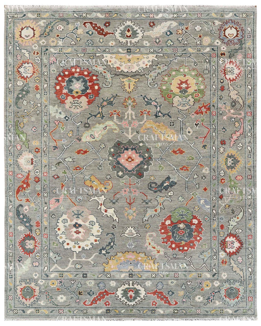Arizel Wool Hand-Knotted Oushak-Inspired Rug