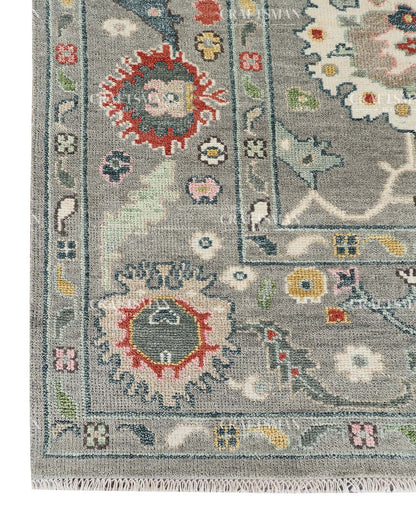 Arizel Wool Hand-Knotted Oushak-Inspired Rug