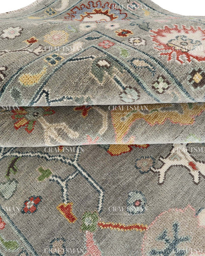 Arizel Wool Hand-Knotted Oushak-Inspired Rug