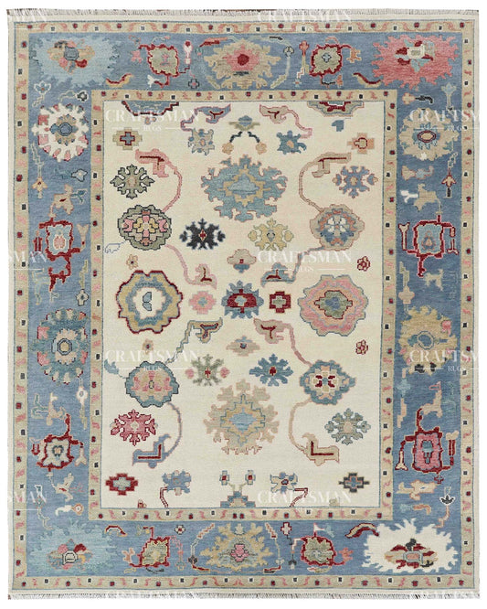 Vezura Wool Hand-Knotted Oushak-Inspired Rug