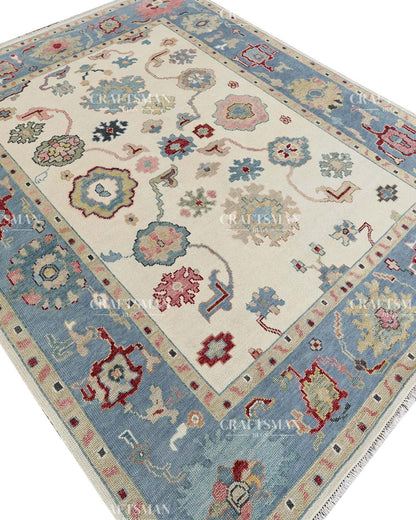Vezura Wool Hand-Knotted Oushak-Inspired Rug