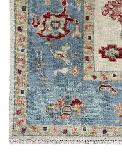 Vezura Wool Hand-Knotted Oushak-Inspired Rug