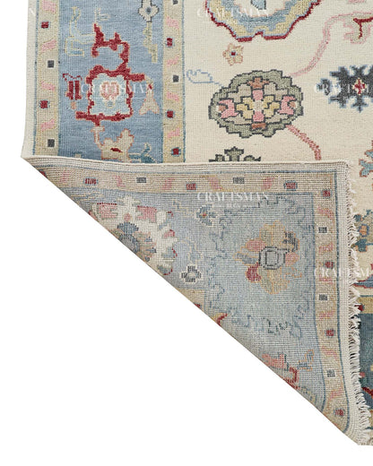 Vezura Wool Hand-Knotted Oushak-Inspired Rug