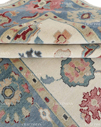 Vezura Wool Hand-Knotted Oushak-Inspired Rug