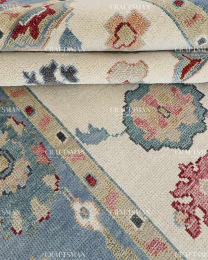 Vezura Wool Hand-Knotted Oushak-Inspired Rug