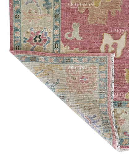 Elvorya Wool Hand-Knotted Oushak-Inspired Rug